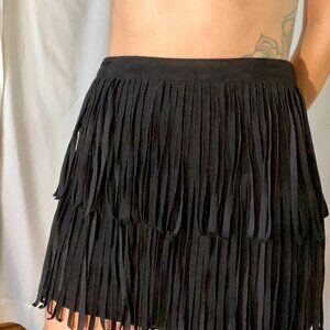 Divided by H&M Faux Suede Tassel Mini Skirt Sz 4